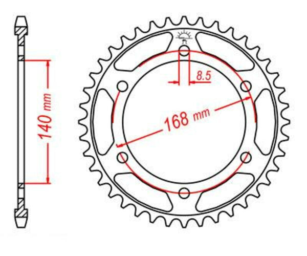 Стоманен заден плотове на JT Sprock 6 - 525 JTR6.47