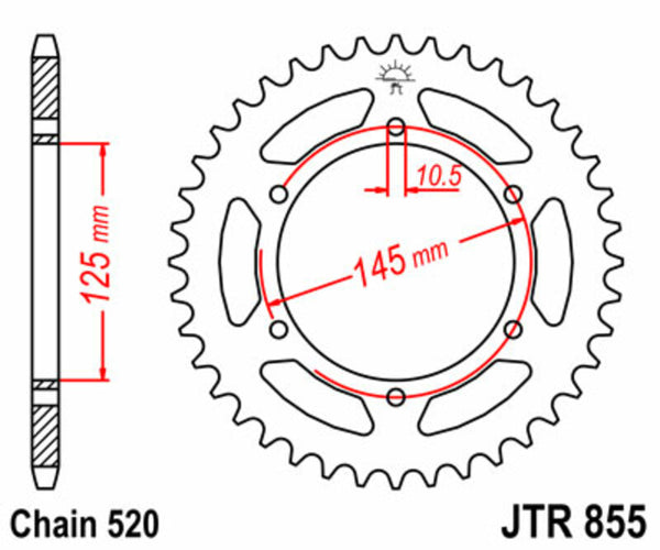 JT Sprock's Steel Standard Rear Sprock 855 - 520 JTR855.47