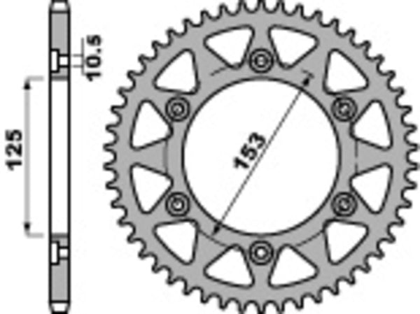 PBR Standard C45 Steel заден плотове 288 - 520 288 48 C45
