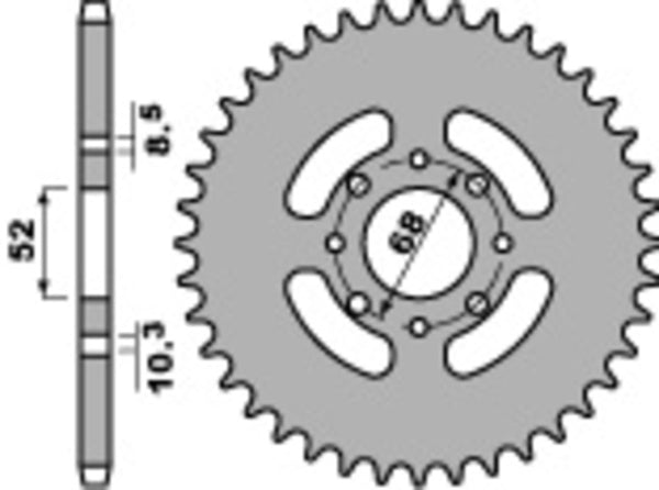 PBR Standard C45 Steel заден прок 802 - 428 802 50 C45