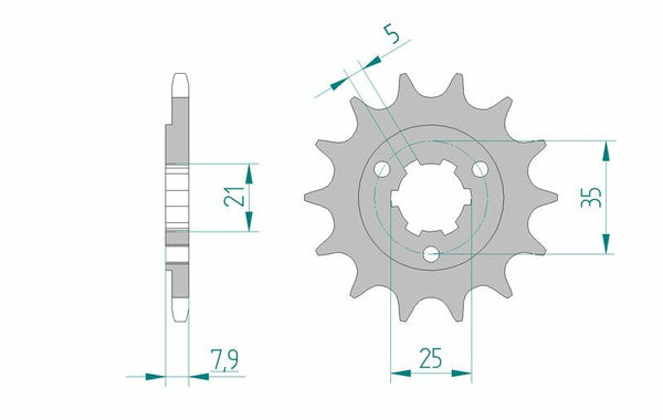 AFAM Steel Standard Front Sprock 22503 - 520 22503-16