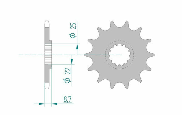 AFAM Steel Standard Front Sprock 22505 - 520 22505-15