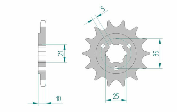 AFAM Steel Standard Front Sprock 22602 - 525 22602-14