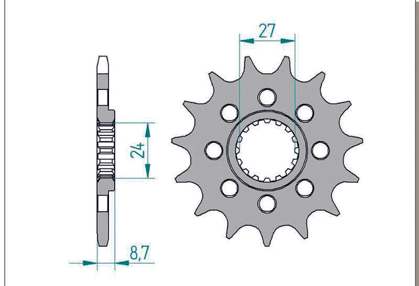 AFAM Steel Standard Front Sprock 22902 - 520 22902-15