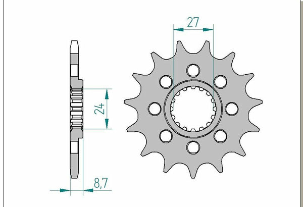 AFAM Steel Standard Front Sprock 22902 - 520 22902-17