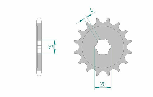 AFAM Steel Standard Front Sprock 24100 - 428 24100-14