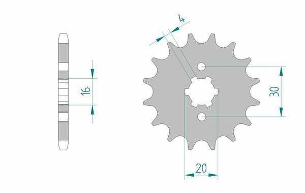 AFAM Steel Standard Front Sprock 24200 - 428 24200-14