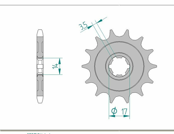AFAM Steel Standard Front Sprock 24203 - 428 24203-14
