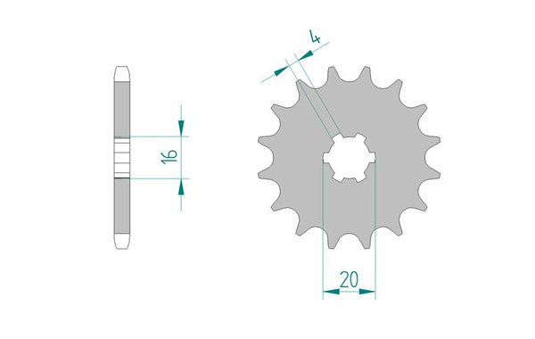 Afam Steel Self -Cleaning Front Sprock 28200 - 520 28200+13