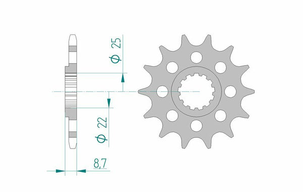 Afam Steel Standard Front Spook 28402 - 520 28402-13