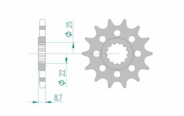 Afam Steel Standard Front Spook 28403 - 525 28403-16