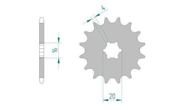 Afam Steel Self -Cleaning Front Sprock 30100 - 420 30100+13