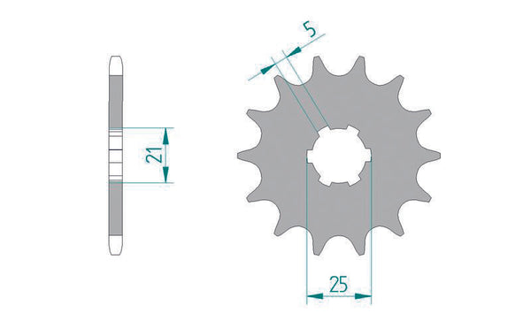 Afam Steel Self -Cleaning Front Sprock 30300 - 520 30300+13