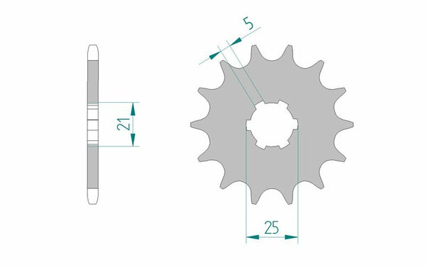 Afam Steel Self -Cleaning Front Sprock 30300 - 520 30300+14