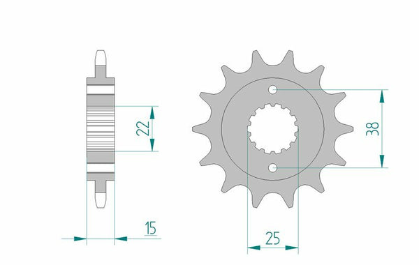 Afam Steel Standard Front Spook 52607 - 520 52607-15
