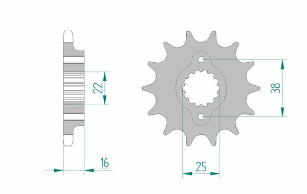 Afam Steel Standard Front Spook 52608 - 525 52608-14