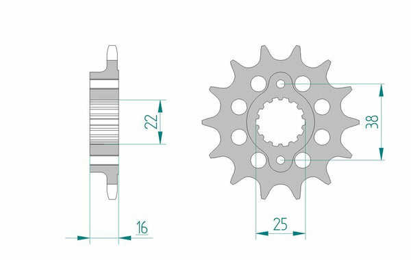 Afam Steel Standard Front Spook 52611 - 520 52611-15