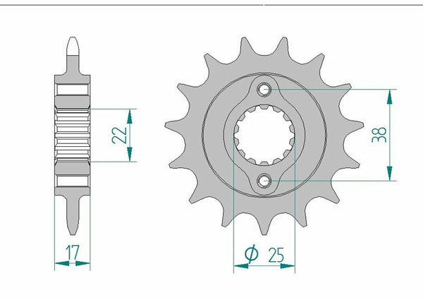 AFAM Steel Standard Front Spook 52612 - 520 52612-14