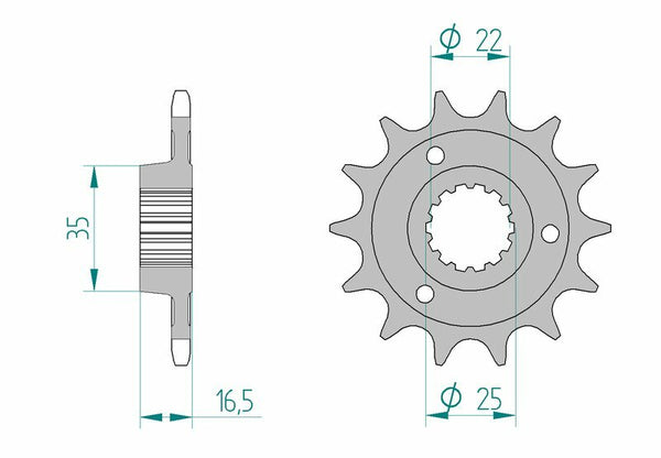 AFAM Steel Standard Front Spook 52613 - 525 52613-15