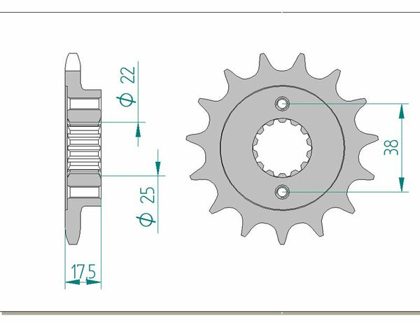 AFAM Steel Standard Front Spook 52616 - 525 52616-15