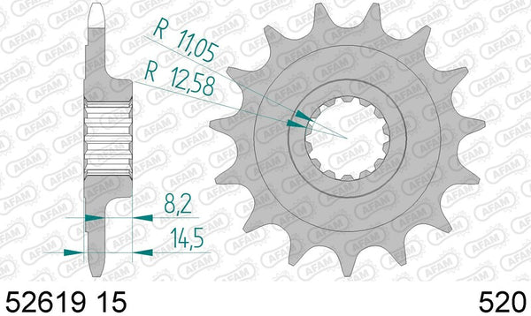 AFAM Steel Standard Front Spook 52619 - 520 52619-15