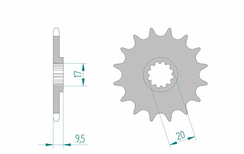 AFAM Steel Self-Cleaning Framdrev 94120 - 420 med självrensande design för optimal prestanda. Passar GasGas, Husqvarna och KTM motocrossmodeller.