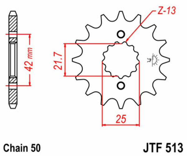 JT Sprock's Steel Standard Front Sprock 513 - 530 JTF513.14