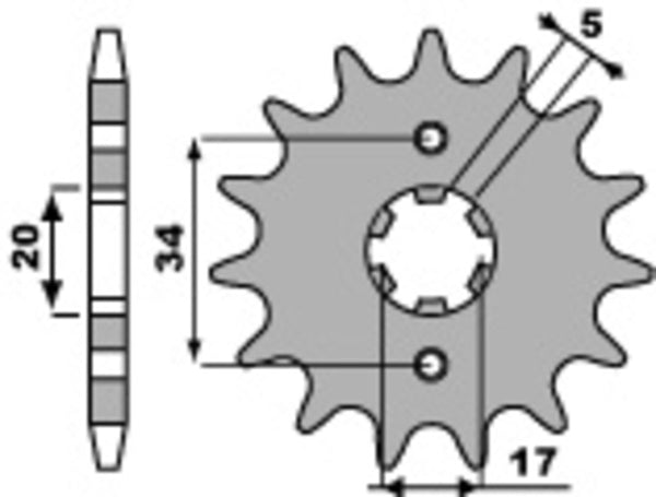 PBR Steel Standard Front Sprock 2037 - 428 2037 16 18NC
