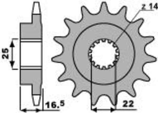 PBR Steel Standard Front Sprock 2114 - 525 2114 15 18NC