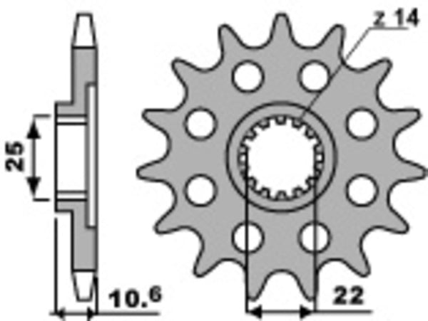 PBR Steel Standard Front Sprock 2125 - 525 2125 15 18NC