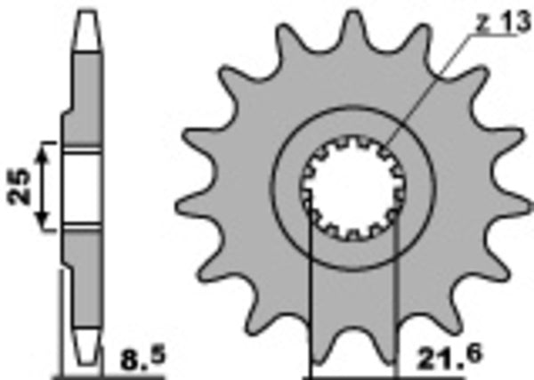 PBR Steel Standard Front Sprocket 2137 - 525 2137 15 18NC 