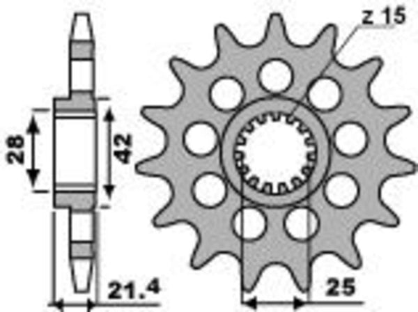 PBR Steel Standard Front Sprock 2150 - 525 2150 15 18NC