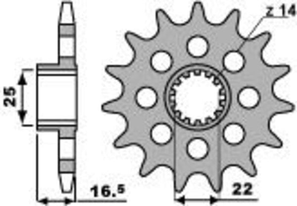 PBR Steel Standard Front Sprock 2171 - 520 2171 14 18NC