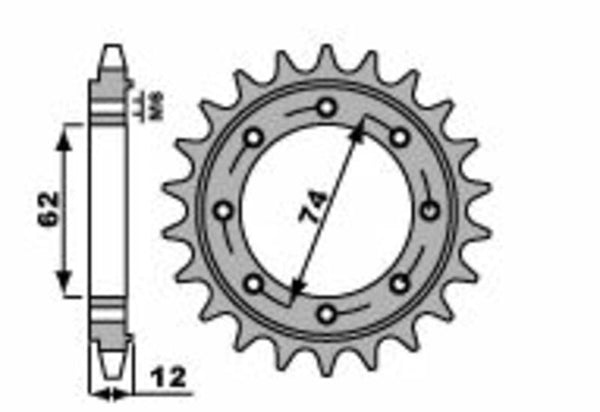 PBR Steel Standard Front Sprock 2196 - 525 2196 22 18NC