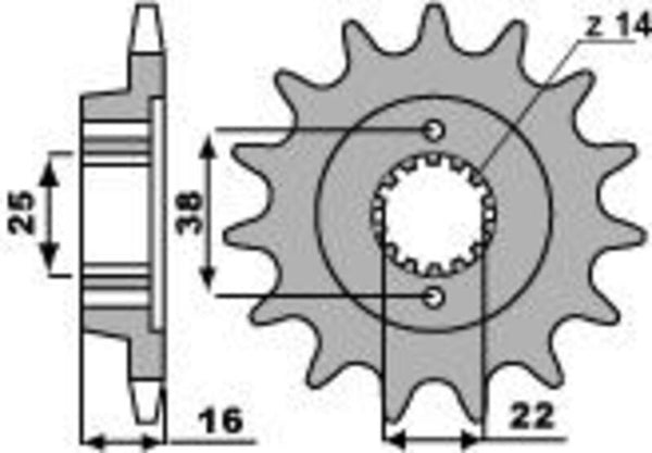 PBR Steel Standard Front Sprock 2222 - 525 2222 15 18NC