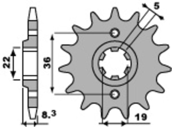 PBR Steel Standard Front Sprock 2502 - 520 2502 14 18NC