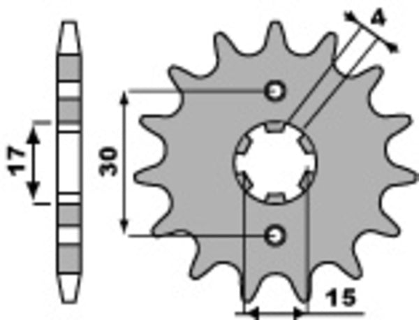 PBR Steel Standard Front Sprock 255 - 420 255 14 18NC