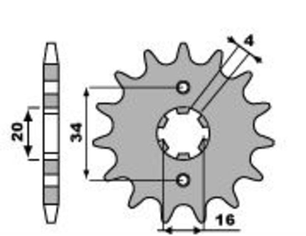 PBR Steel Standard Front Sprock 263 - 428 263 17 18NC