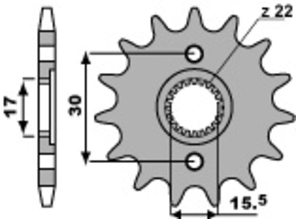 PBR Steel Standard Front Sprock 332M - 428 332M 14 18NC