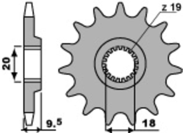PBR Steel Standard Front Sprock 333 - 520 333 13 18NC