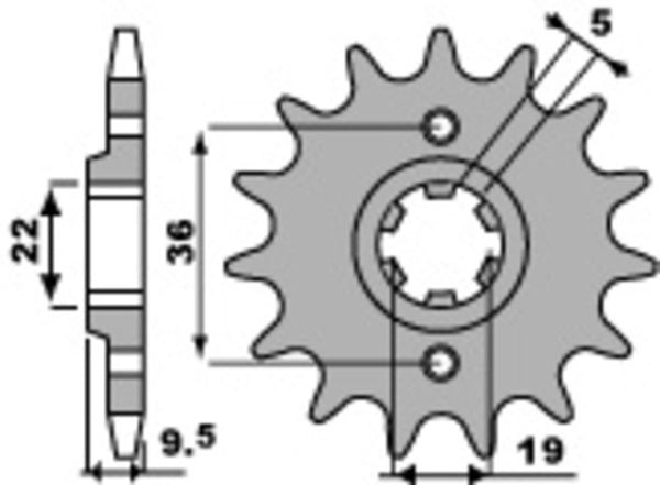 PBR Steel Standard Front Sprock 337 - 520 337 13 18NC