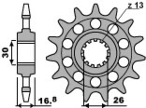 PBR Steel Standard Front Sprock 347m - 520 347M 16 18NC