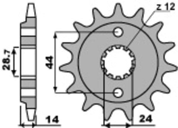 PBR Steel Standard Front Spook 348 - 525 348 16 18nc