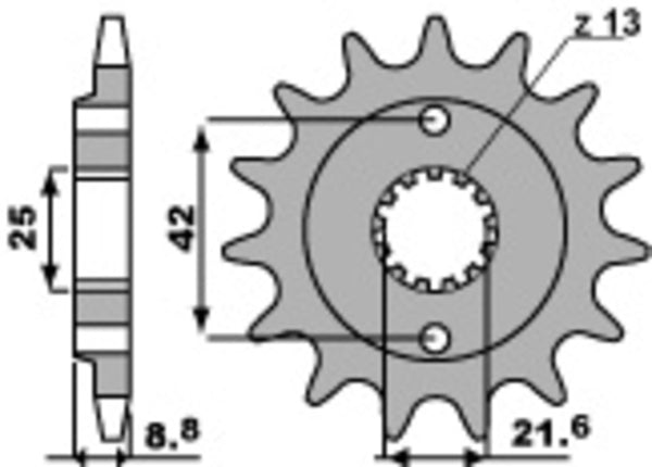 PBR Steel Standard Front Sprocket 525 - 520 525 17 18NC 