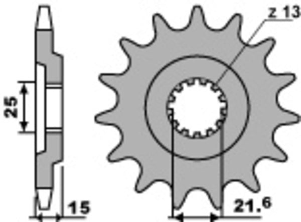 PBR Steel Standard Front Sprock 528 - 630 528 15 18NC