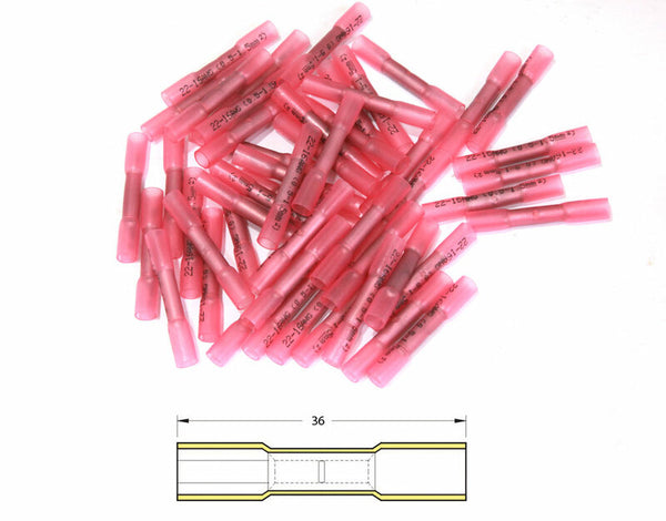 Bihr Heat -Shrinkible Cliping Butt Splices Ø0.5/1.5mm² - 50pcs Прозрачен Redbht1