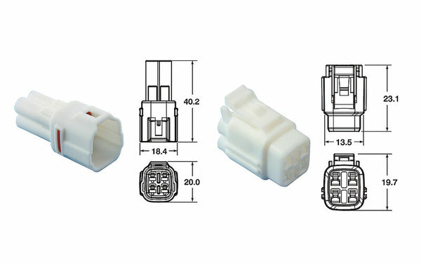 BIHR 4-PLUGGS Свързващи конектори 090 SMTO Series OE Тип Ø0.58mm²/1.25mm²-5 Set-90smto.4p