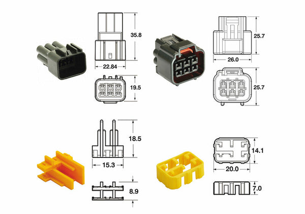 BIHR 6-PLUGGS Конектори 090 FRKW OE TYPE-5 SET-90FRKW.6P