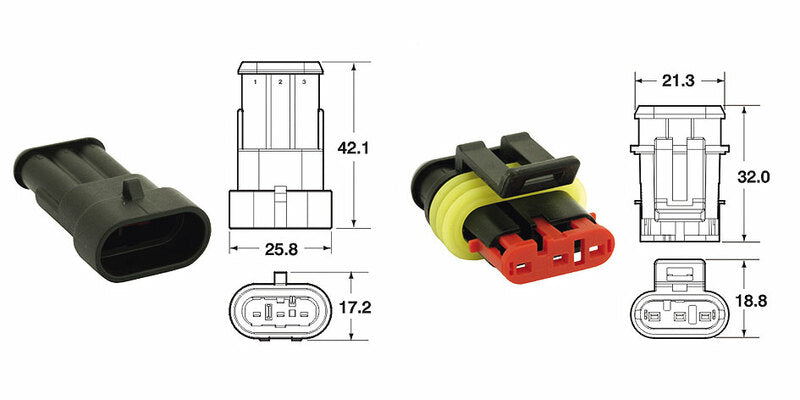 Bihr 3 щепсели Краен набор Генерични конектори - 5 Sets60am.3p