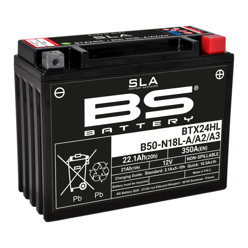 BS Battery SLA Battery Maintenance Free Factory Activated-BTX24HL/B50 N18L-A/A2/A3